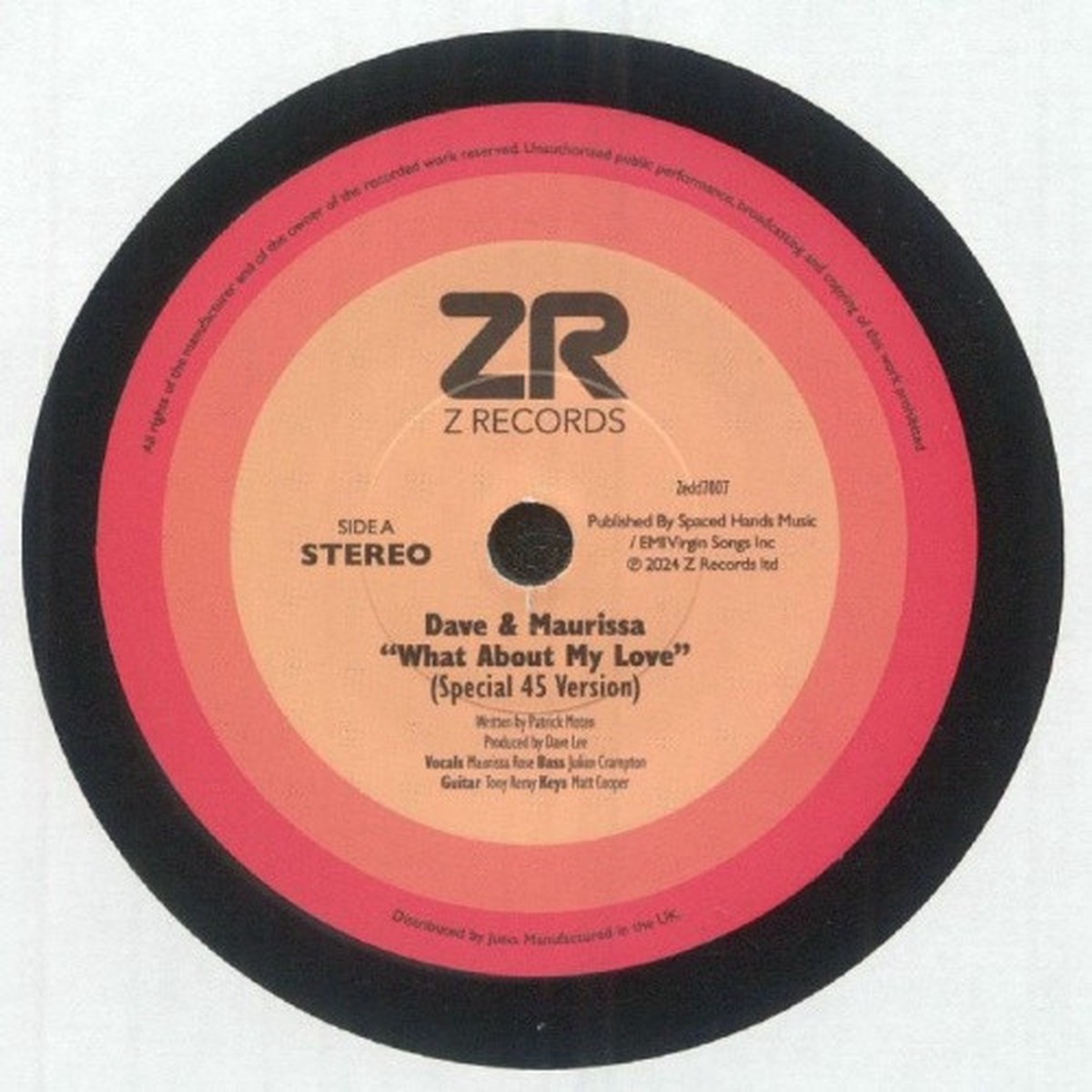 Dave & Maurissa / Disco Sparks – What About My Love / Keep Your Eye On The Sparrow – 7″ Vinyl