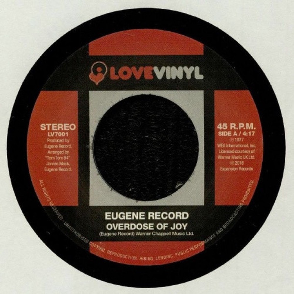 Eugene Record – Overdose Of Joy – 7″ Vinyl