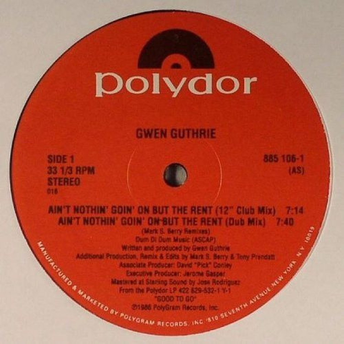 Gwen Guthrie – Ain’t Nothin’ Goin’ On But The Rent – 12″ Vinyl