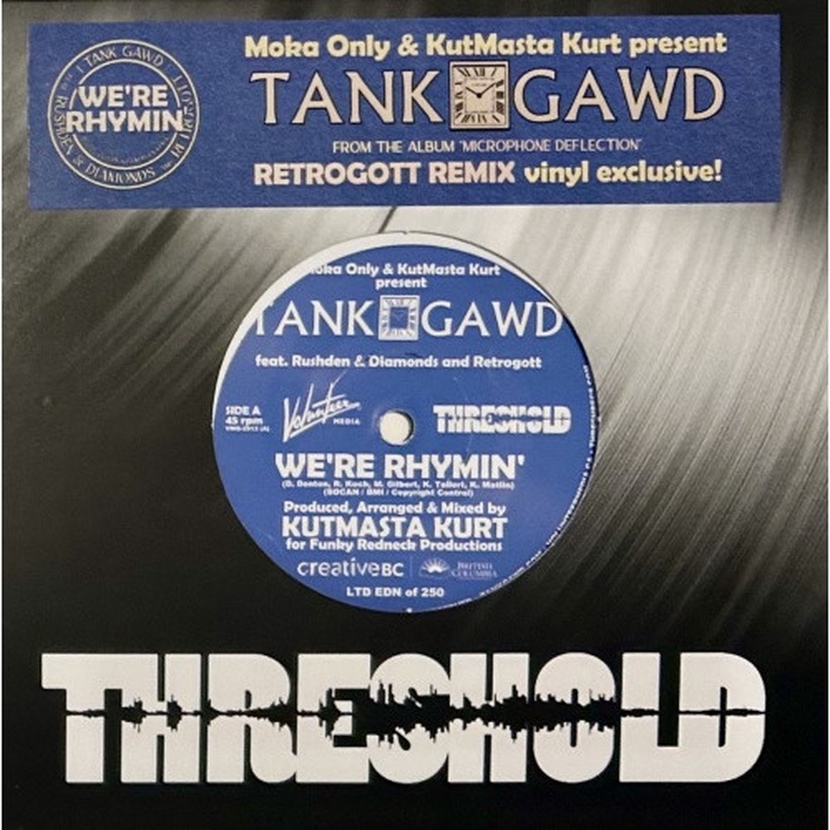 Moka Only & KutMasta Kurt Present: Tank Gawd – We’re Rhymin’ – 7″ Vinyl